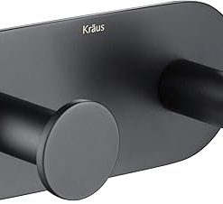 Kraus Elie Bathroom Robe and Towel Double Hook, Matte Black Finish, KEA-18803MB