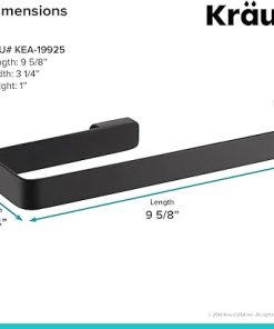 KRAUS Stelios Bathroom Towel Ring, Matte Black Finish, KEA-19925MB 2