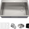 KRAUS Quarza 25-inch Drop-In/Undermount Single Bowl Granite Kitchen Sink in Black, KGD-441BLACK 3