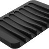 KRAUS Multipurpose Self-Draining Silicone Soap Dish/Sponge Holder for Bathroom or Kitchen Counter in Black, KDM-05BL