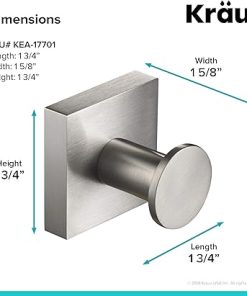 Kraus Ventus Bathroom Robe and Towel Hook, Brushed Nickel Finish, KEA-17701BN 2