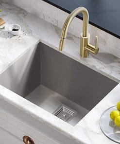 KRAUS Pax 24-inch 18 Gauge Undermount Single Bowl Stainless Steel Laundry and Utility Sink, KHU24L 2