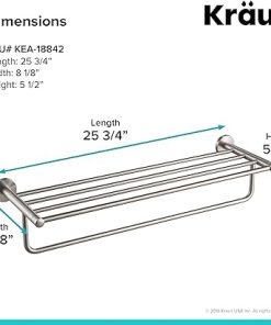 KRAUS Elie Bathroom Shelf with Towel Bar, Brushed Nickel Finish, KEA-18842BN 2