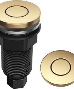 KRAUS Flat-Top Garbage Disposal Air Switch Button in Brushed Brass, KWDB-20BB