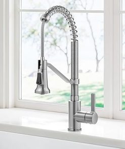 KRAUS Britt Commercial Style 2-Function Single Handle Pull Down Kitchen Faucet in Spot-Free Stainless Steel, KPF-1693SFS 2