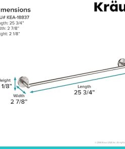 KRAUS Elie 24-inch Bathroom Towel Bar, Brushed Nickel Finish, KEA-18837BN 2