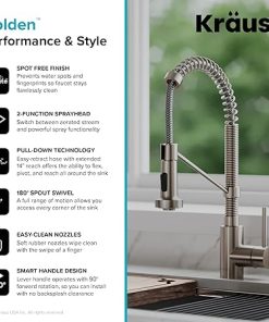 KRAUS Bolden 18-Inch Single Handle Commercial Style Pull-Down Kitchen Faucet with Soap Dispenser in Matte Black, KPF-1610MB-KSD-43MB 2