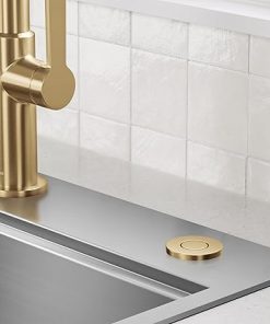 KRAUS Flat-Top Garbage Disposal Air Switch Button in Brushed Brass, KWDB-20BB 2