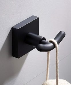 Kraus Ventus Bathroom Robe and Towel Double Hook, Matte Black Finish, KEA-17702MB