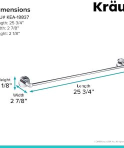 KRAUS Elie 24-inch Bathroom Towel Bar, Chrome Finish, KEA-18837CH 2