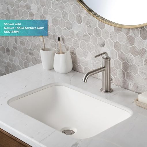 KRAUS Ramus Single Handle Bathroom Sink Faucet with Lift Rod Drain in Brushed Gold, KBF-1221BG - Image 2