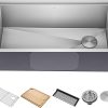 KRAUS Kore Workstation 32-inch Undermount 16 Gauge Stainless Steel Kitchen Sink, Single Bowl Kitchen Sink with Accessories, KWU110-32