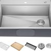 Kraus Turino Workstation 33-inch Farmhouse Kitchen Sink, Reversible Apron Front, Fireclay Single Bowl, White, KFR1-33GWH 3