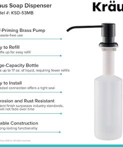 KRAUS Boden Kitchen Soap and Lotion Dispenser in Matte Black, KSD-53MB 2