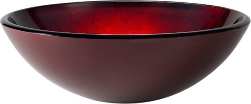 KRAUS Round Red Glass Vessel Bathroom Sink, 16 1/2 inch GV-200 - Image 2