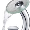 KRAUS Tall Waterfall Bathroom Faucet for Vessel Sink with Clear Brown Glass Disk and Pop-Up Drain, Oil Rubbed Bronze KGW-1700-PU-10ORB-BRCL 3