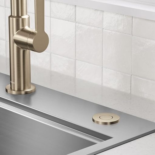 KRAUS Flat-Top Garbage Disposal Air Switch Button in Spot-Free Antique Champagne Bronze, KWDB-20SFACB - Image 2