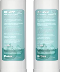 KRAUS Replacement Filter Cartridges for Purita 2-Stage Under Sink Water Filtration System with Carbon Block and Polypropylene Filters (Set of 2), FC-101