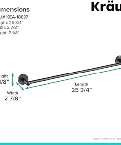 KRAUS Elie 24-inch Bathroom Towel Bar, Matte Black Finish, KEA-18837MB 2