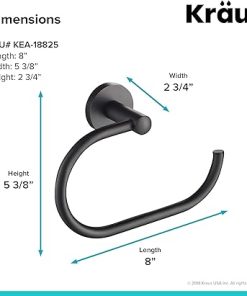 KRAUS Elie Bathroom Towel Ring, Matte Black Finish, KEA-18825MB 2