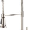 KRAUS Britt Commercial Style Spot Free Stainless Steel Pre-Rinse Kitchen Faucet with Deck Plate, KPF-1690SFS