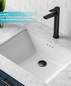 KRAUS Pop-Up Drain with Overflow in Matte Black, PU-11MB 2