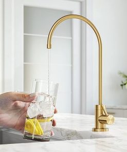 KRAUS Purita 2-Stage Under-Sink Water Filter System with Single Handle Drinking Water Filter Faucet, Brushed Brass