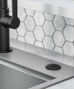 KRAUS Garbage Disposal Air Switch Kit in Matte Black with Push Button, AC Adapter, Power Cord, and Air Tube Included, KWDA-100MB 2