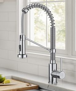 KRAUS Bolden Commercial Style 2-Function Single Handle Pull Down Kitchen Faucet in Chrome, KPF-1610CH (Pack of 1) 2