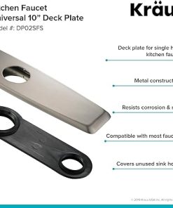 KRAUS Deck Plate for Kitchen Faucet in Spot Free Stainless Steel, DP02SFS 2