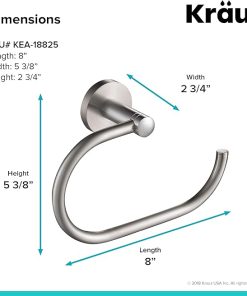KRAUS Elie Bathroom Towel Ring, Brushed Nickel Finish, KEA-18825BN 2