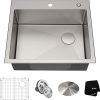 Kraus 15 Inch Stainless Steel Kitchen Sink, Durable 18 Gauge Single Bowl Kitchen Sinks Undermount, KBU17 4