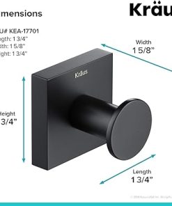 Kraus Ventus Bathroom Robe and Towel Hook, Matte Black Finish, KEA-17701MB 2