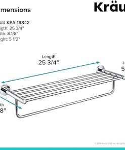 KRAUS Elie Bathroom Shelf with Towel Bar, Chrome Finish, KEA-18842CH 2