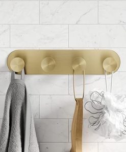 KRAUS Elie Bathroom Robe and Towel Rack with 4 Hooks in Brushed Gold, KEA-18804BG 2