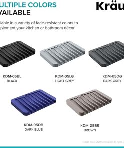 KRAUS Multipurpose Self-Draining Silicone Soap Dish/Sponge Holder for Bathroom or Kitchen Counter in Black, KDM-05BL 2