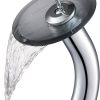 KRAUS Tall Waterfall Bathroom Faucet for Vessel Sink with Clear Brown Glass Disk and Pop-Up Drain, Oil Rubbed Bronze KGW-1700-PU-10ORB-BRCL 4