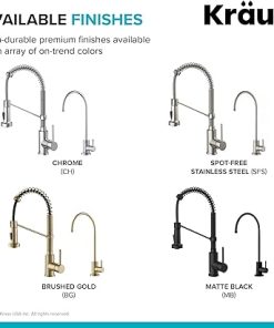 KRAUS Bolden Commercial Style Pull-Down Kitchen Faucet and Purita Water Filter Faucet Combo in Spot Free Antique Champagne Bronze, KPF-1610-FF-100SFACB 2