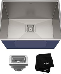 KRAUS Pax 24-inch 18 Gauge Undermount Single Bowl Stainless Steel Laundry and Utility Sink, KHU24L