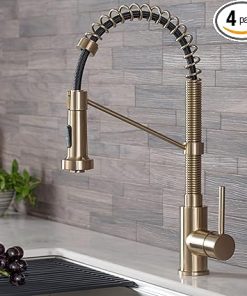 Kraus KPF-1610BG Bolden 18-Inch Commercial Kitchen Faucet with Dual Function Pull-Down Sprayhead in All-Brite Finish, 18 Inches, Brushed Gold (Pack of 4)