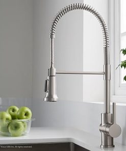 KRAUS Britt Commercial Style Spot Free Stainless Steel Pre-Rinse Kitchen Faucet with Deck Plate, KPF-1690SFS 2