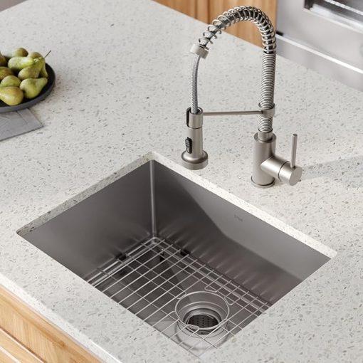 KRAUS 23-inch 16 Gauge Standart PRO Kitchen Sink Combo Set with Bolden 18-inch Kitchen Faucet and Soap Dispenser, Stainless Steel KHU101-23-1610-53SS - Image 2