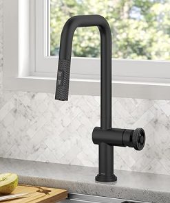 KRAUS Urbix Industrial Pull-Down Single Handle Kitchen Faucet in Matte Black, KPF-3126MB 2