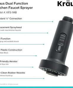 Kraus Dual Function Kitchen Faucet Sprayer in Matte Black 2
