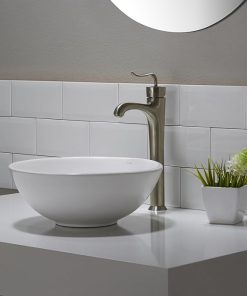 Kraus KCV-341-ORB Modern Elavo Ceramic Small Round Vessel Bathroom Sink with Pop Up Drain, Oil Rubbed Bronze/White 2