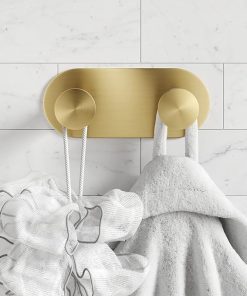 Kraus Elie Bathroom Robe and Towel Rack with 2 Hooks in Brushed Gold, KEA-18803BG 2