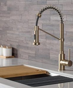 Kraus KPF-1610BG Bolden 18-Inch Commercial Kitchen Faucet with Dual Function Pull-Down Sprayhead in All-Brite Finish, 18 Inches, Brushed Gold (Pack of 4) 2