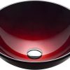 KRAUS Viva™ Round White Porcelain Ceramic Vessel Bathroom Sink with Pop-Up Drain, 16 1/2 in. D x 5 1/2 in. H, KCV-200GWH 3