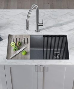 KRAUS Kitchen Sink Bellucci 32” Undermount Workstation Granite, Metallic Gray, Accessories, KGUW2-33MGR 2