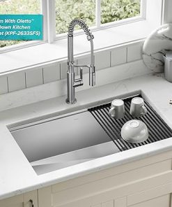 KRAUS Kore Workstation 32-inch Undermount 16 Gauge Stainless Steel Kitchen Sink, Single Bowl Kitchen Sink with Accessories, KWU110-32 2